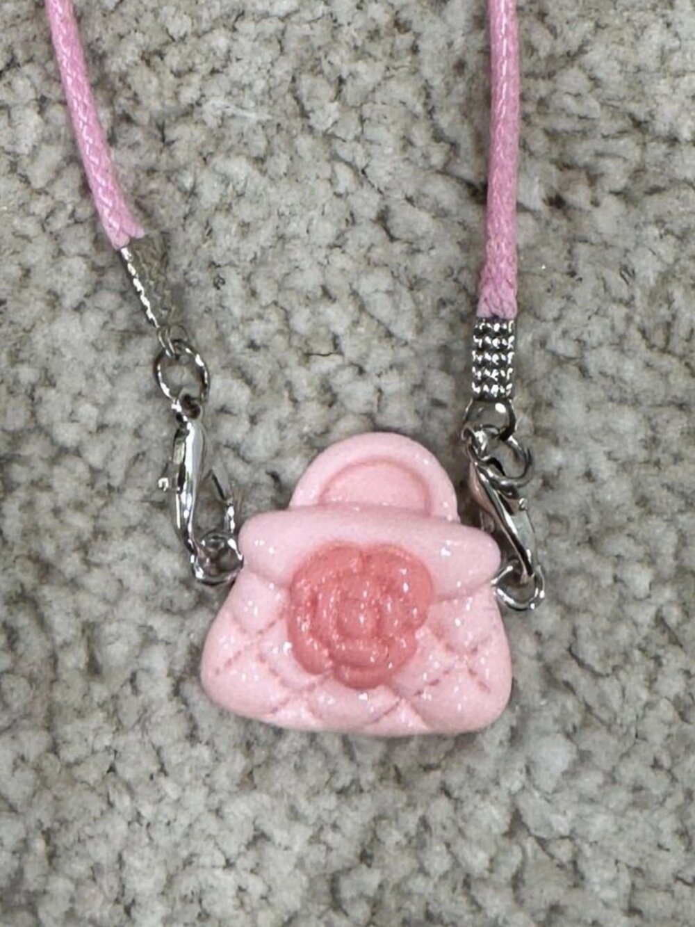 Labubu Doll Bag Charm – Pink Quilted Handbag | Brand New
